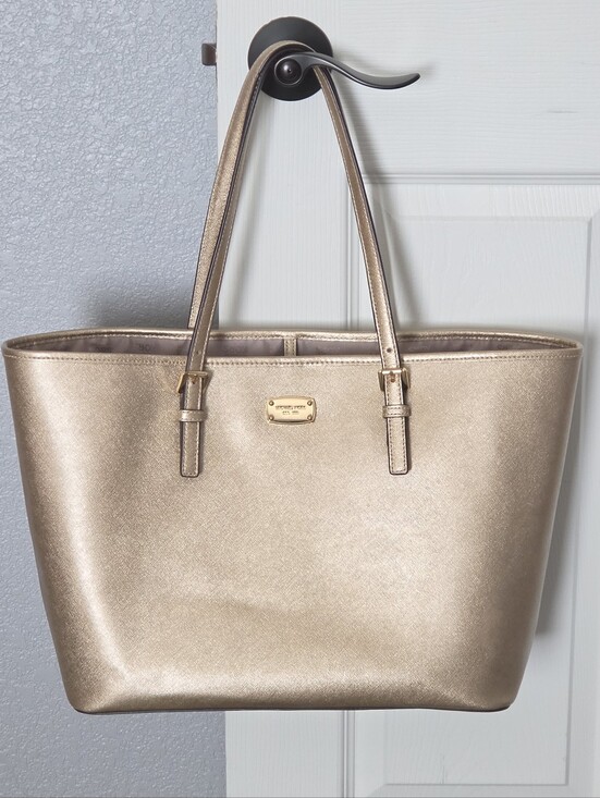 Michael Kors Handbags - Michael Kors Metallic Gold Tote with Dual Straps